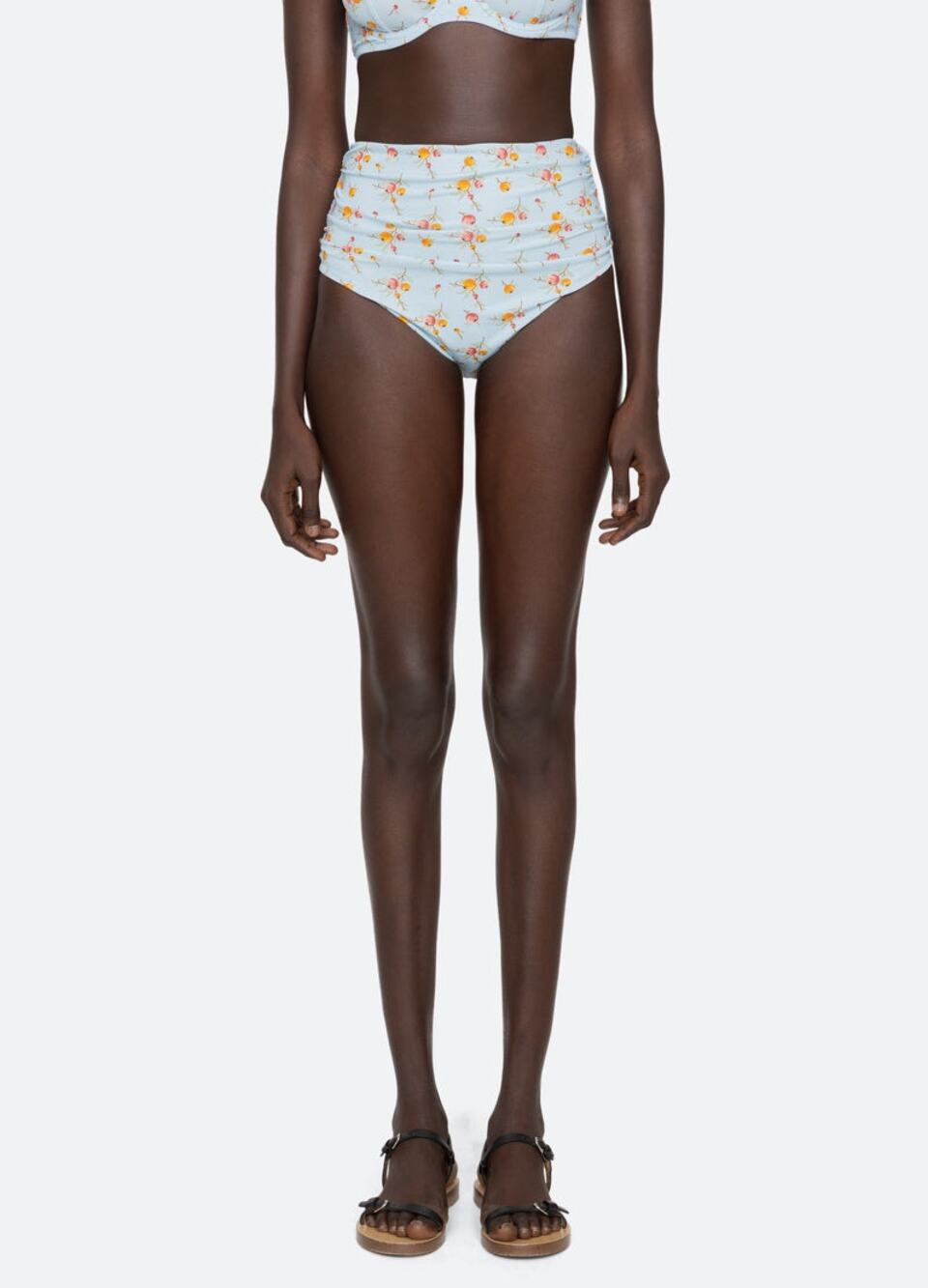 SEA New York Freya Emb Swim Bikini Bottom in Fruit Print S